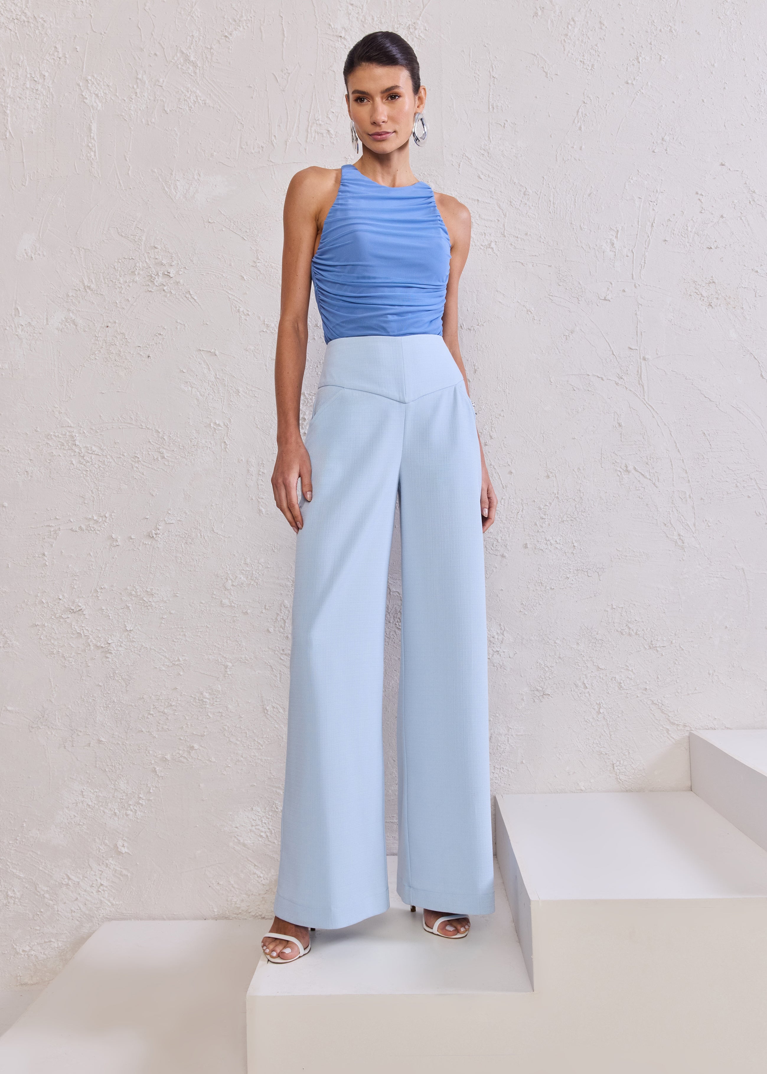 Tulle Ruffled Blouse