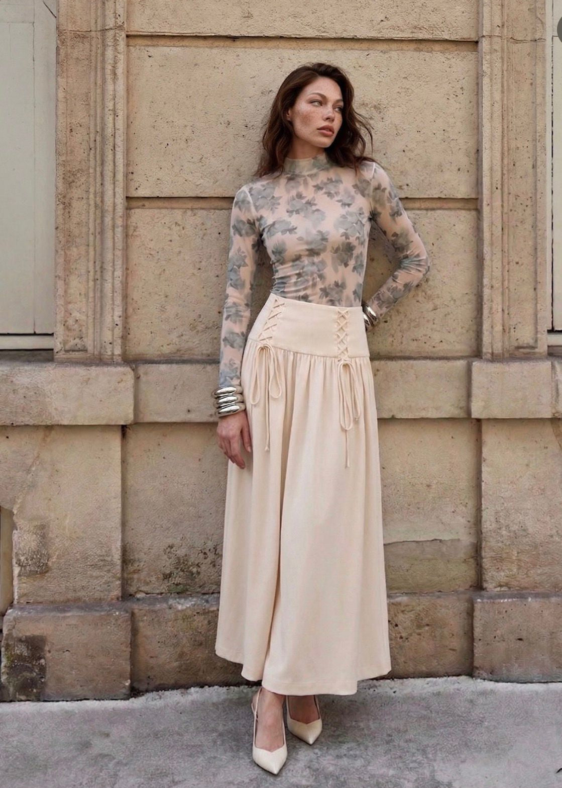 Midi Skirt with Braided Detail
