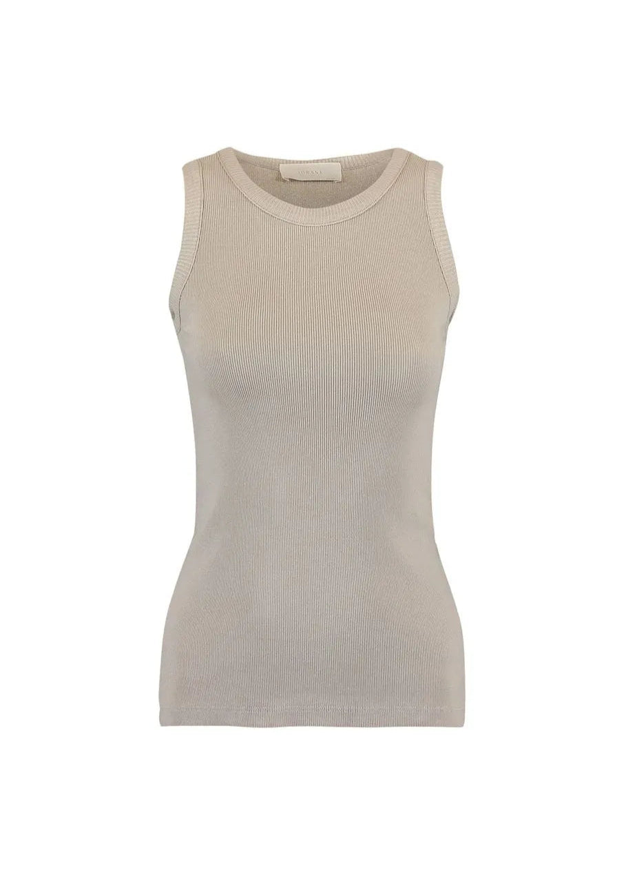 Beige tank top on a white background