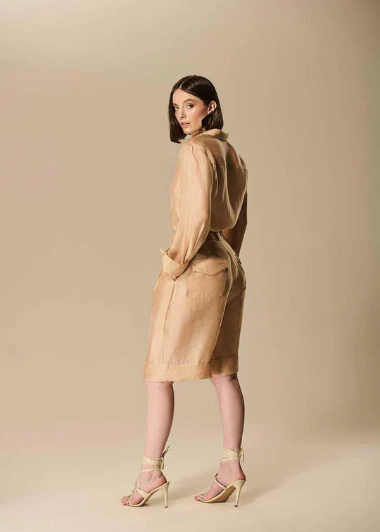 Long-Sleeve Organza Shirt