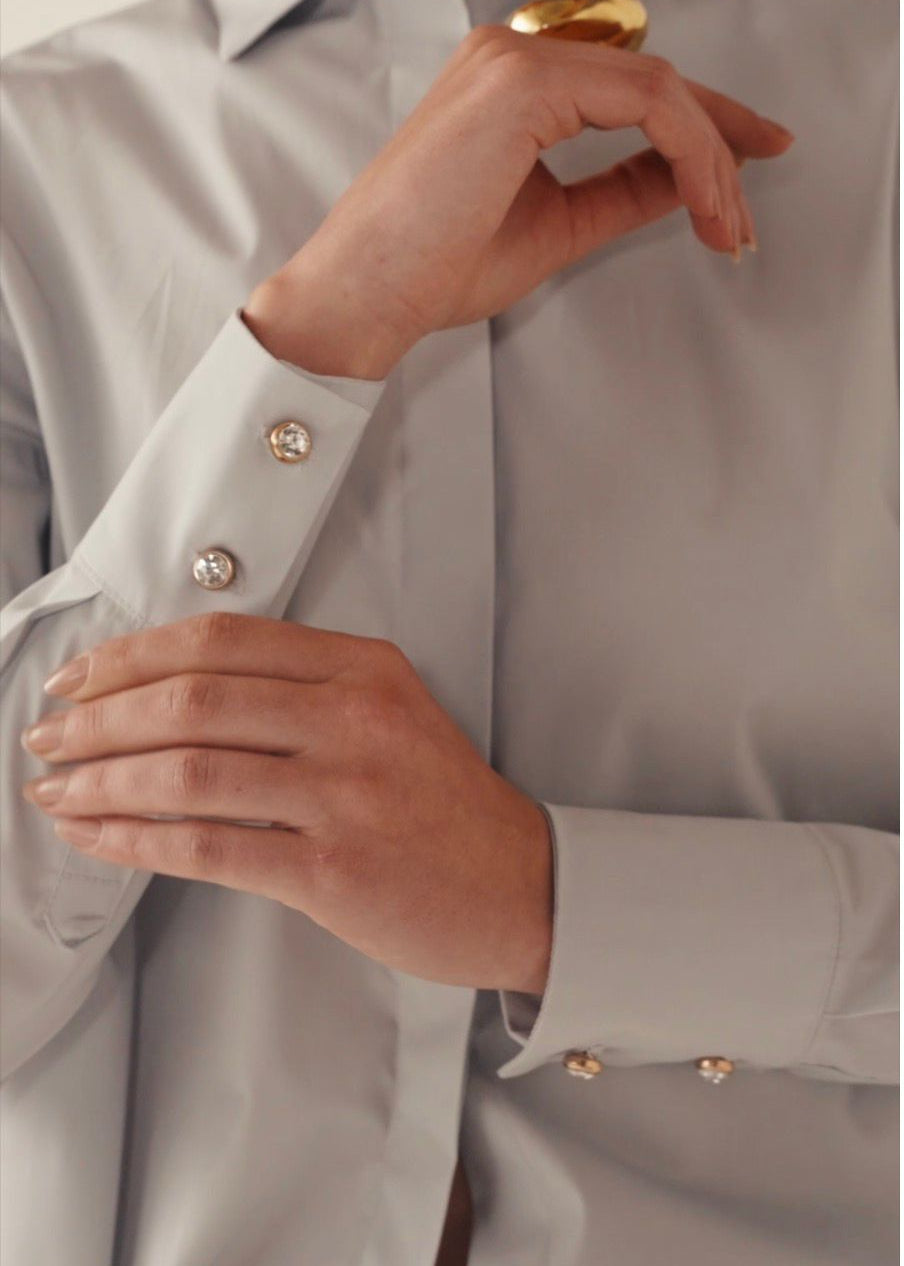 Tailored Shirt with Gold Buttons