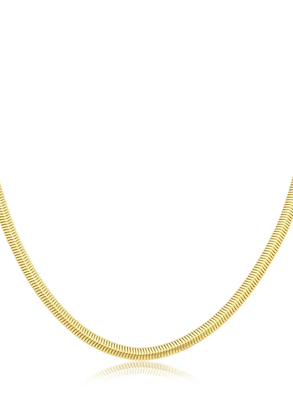 Gold necklace on a white background