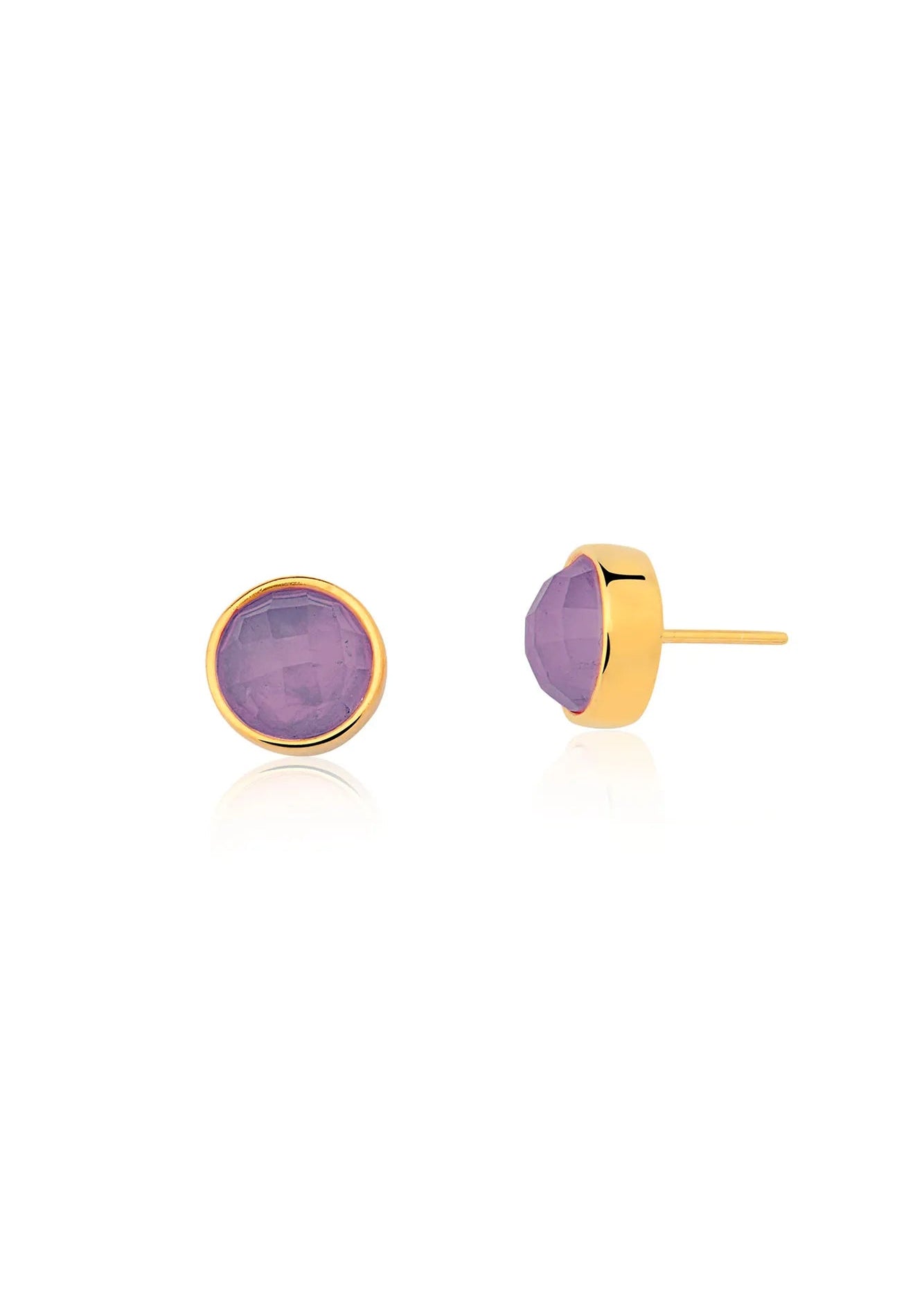 Pair of diamond stud earrings on a white background