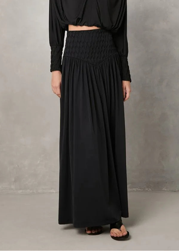 Black Long Jersey Skirt