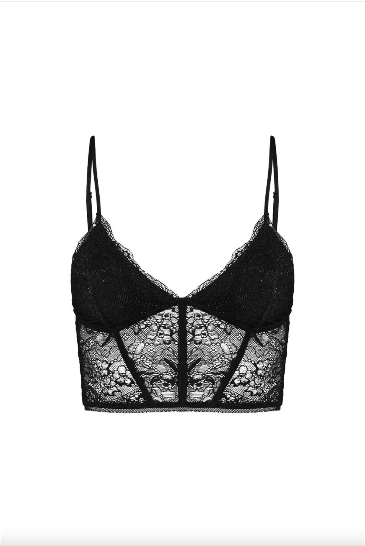 Black lace crop top