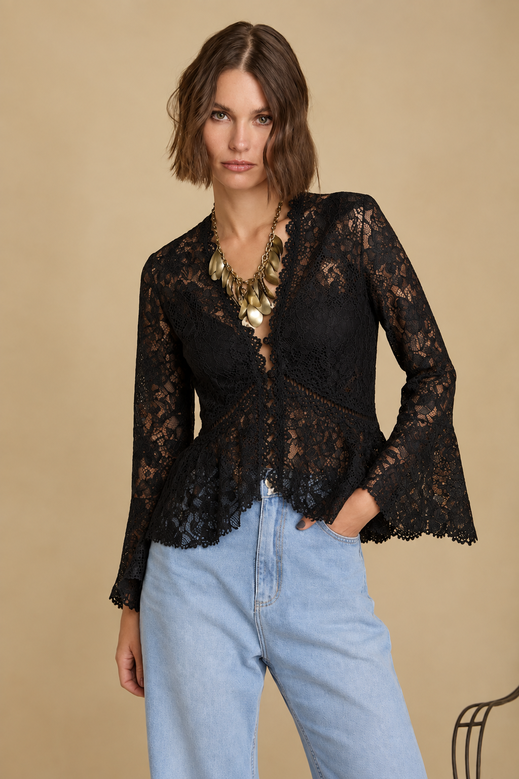 Black lace shirt