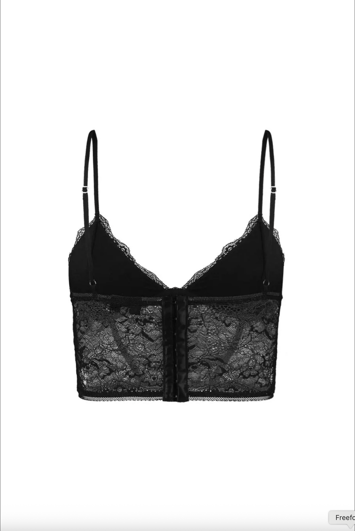 Black lace crop top