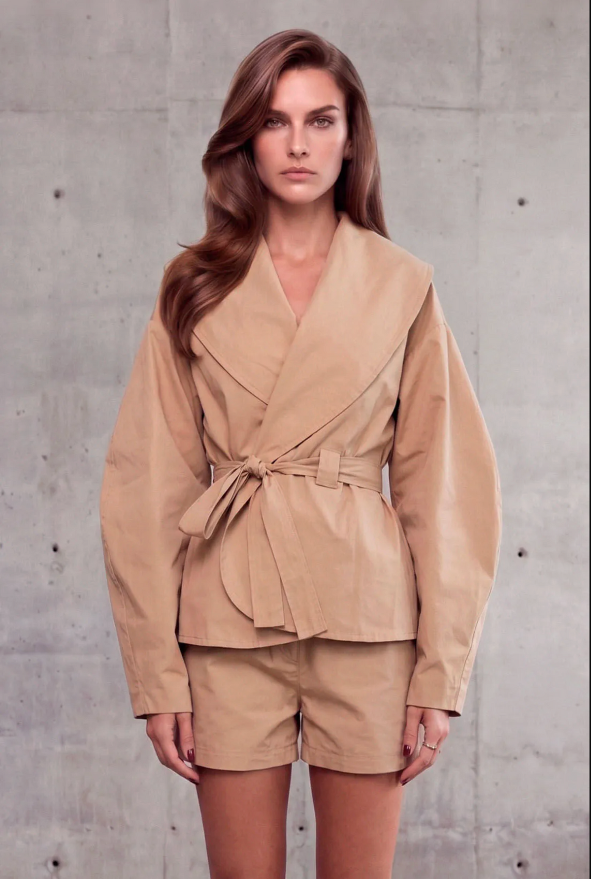 Caramel Cropped Trench Coat