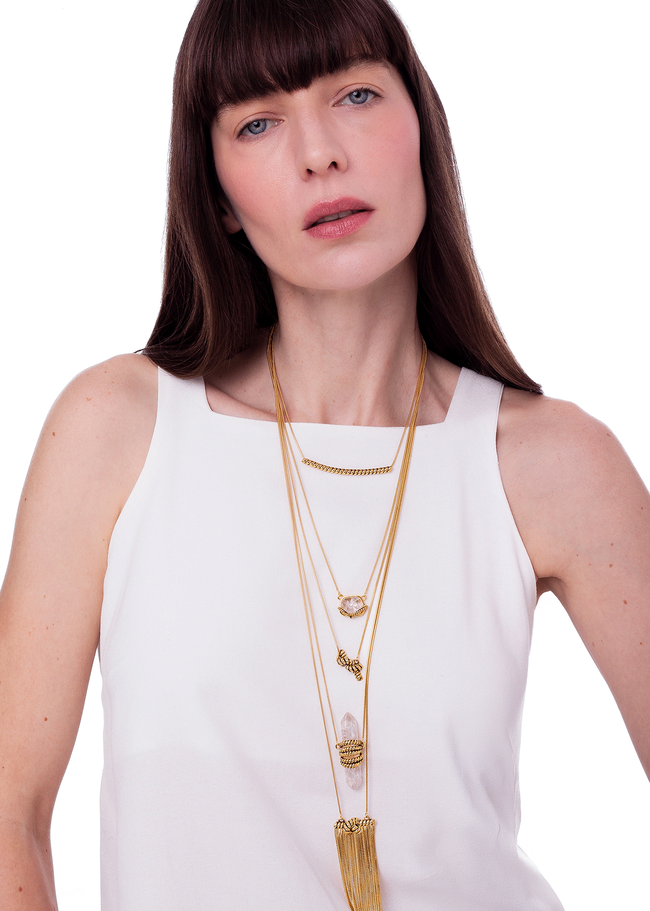 Crystal and gold necklace