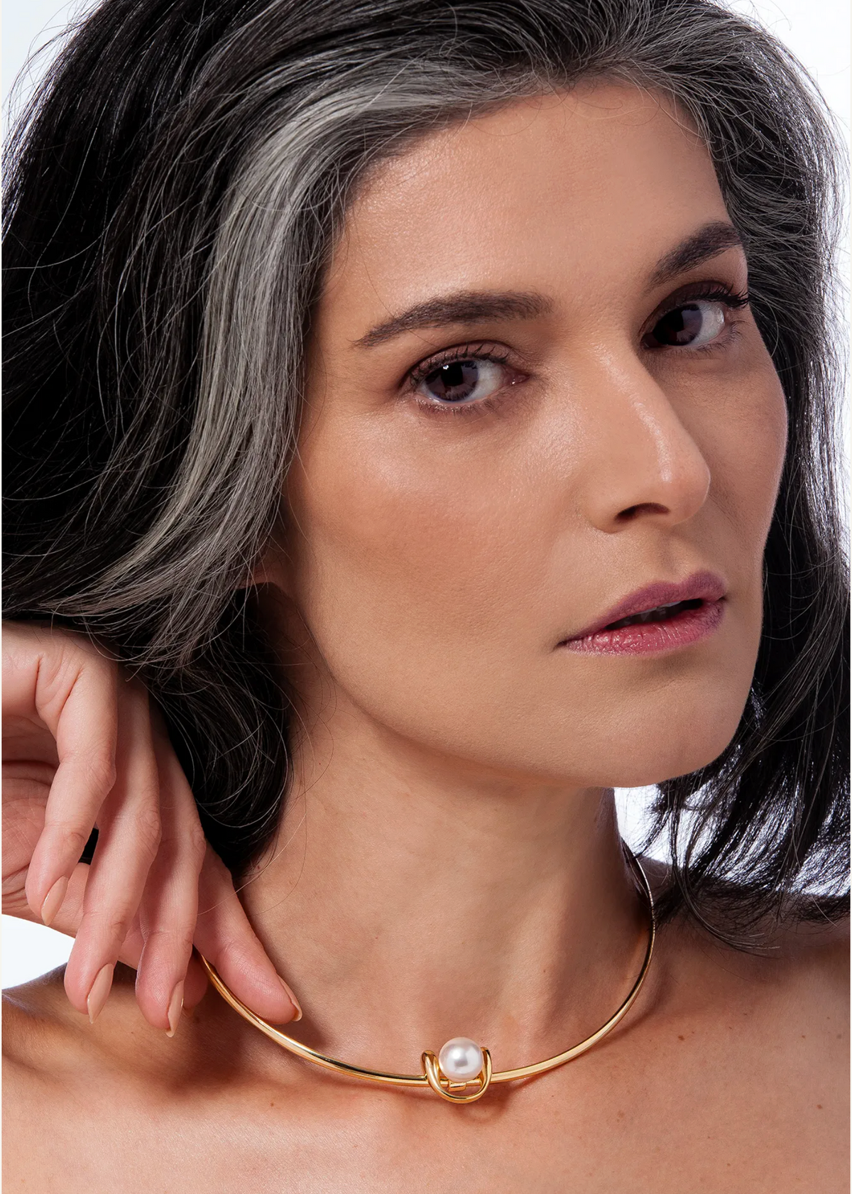 Dança Choker - Gold Plated Pearl