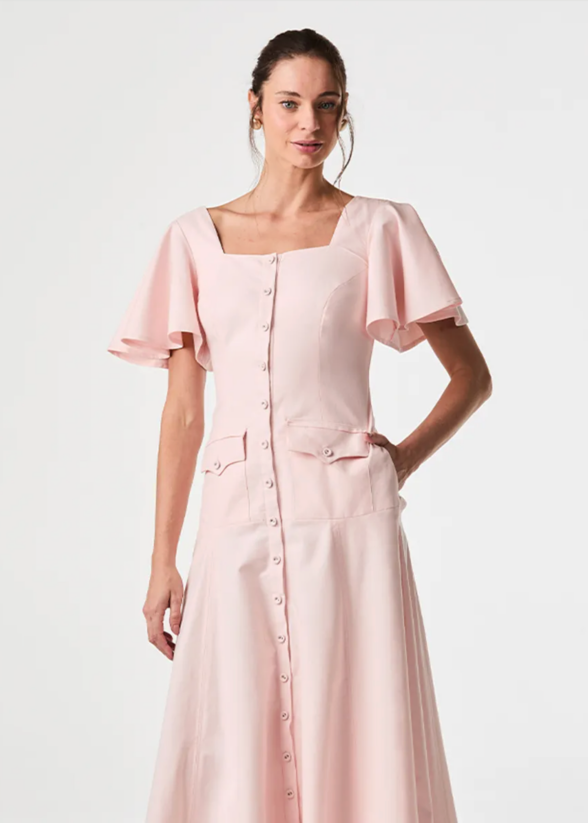 Dusty rose escaped midi dress