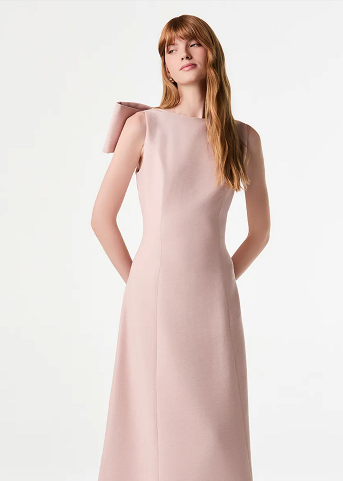 Dusty rose maxi dress semi-bow
