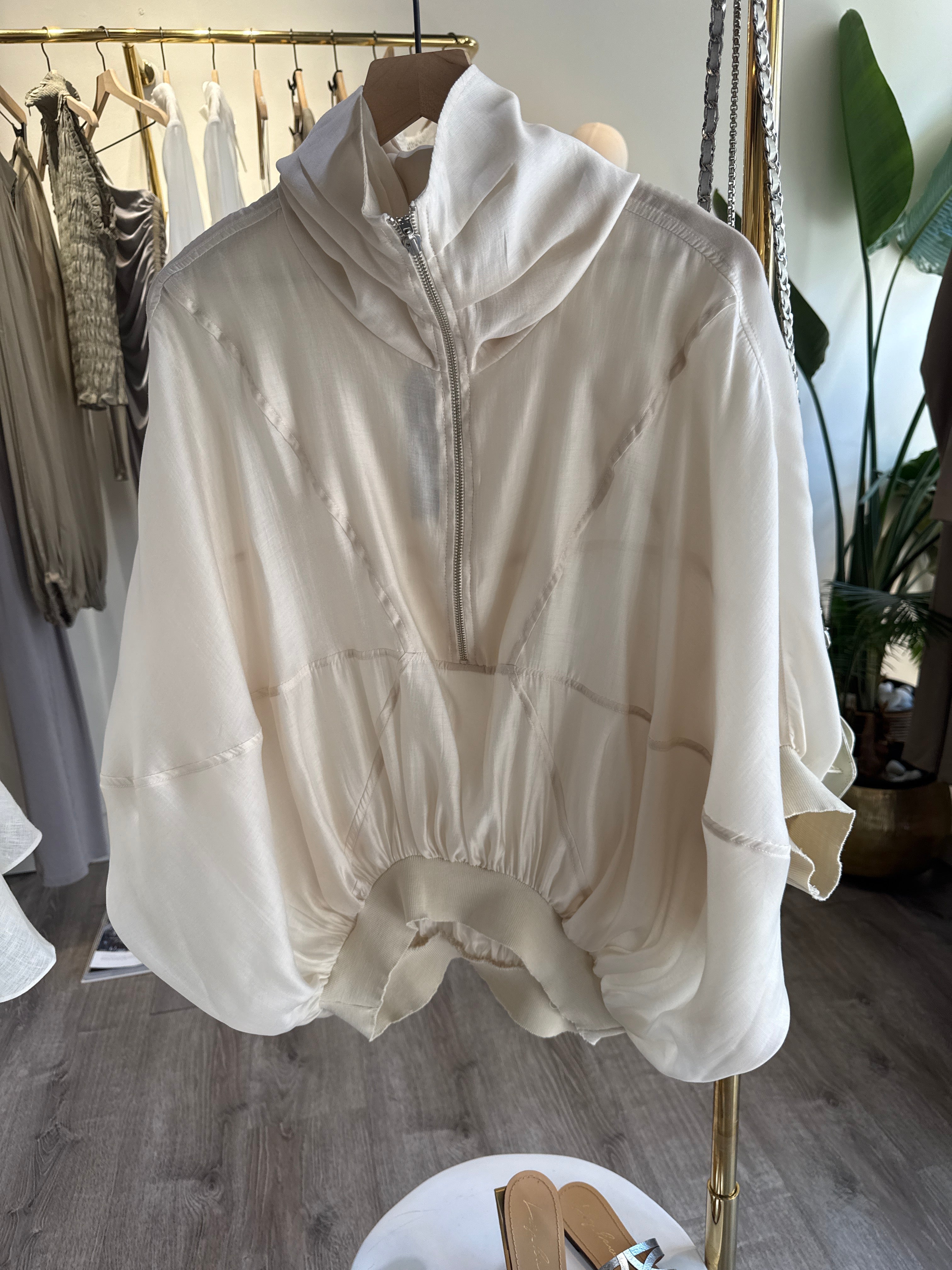Ivory Wide Collar Jacket
