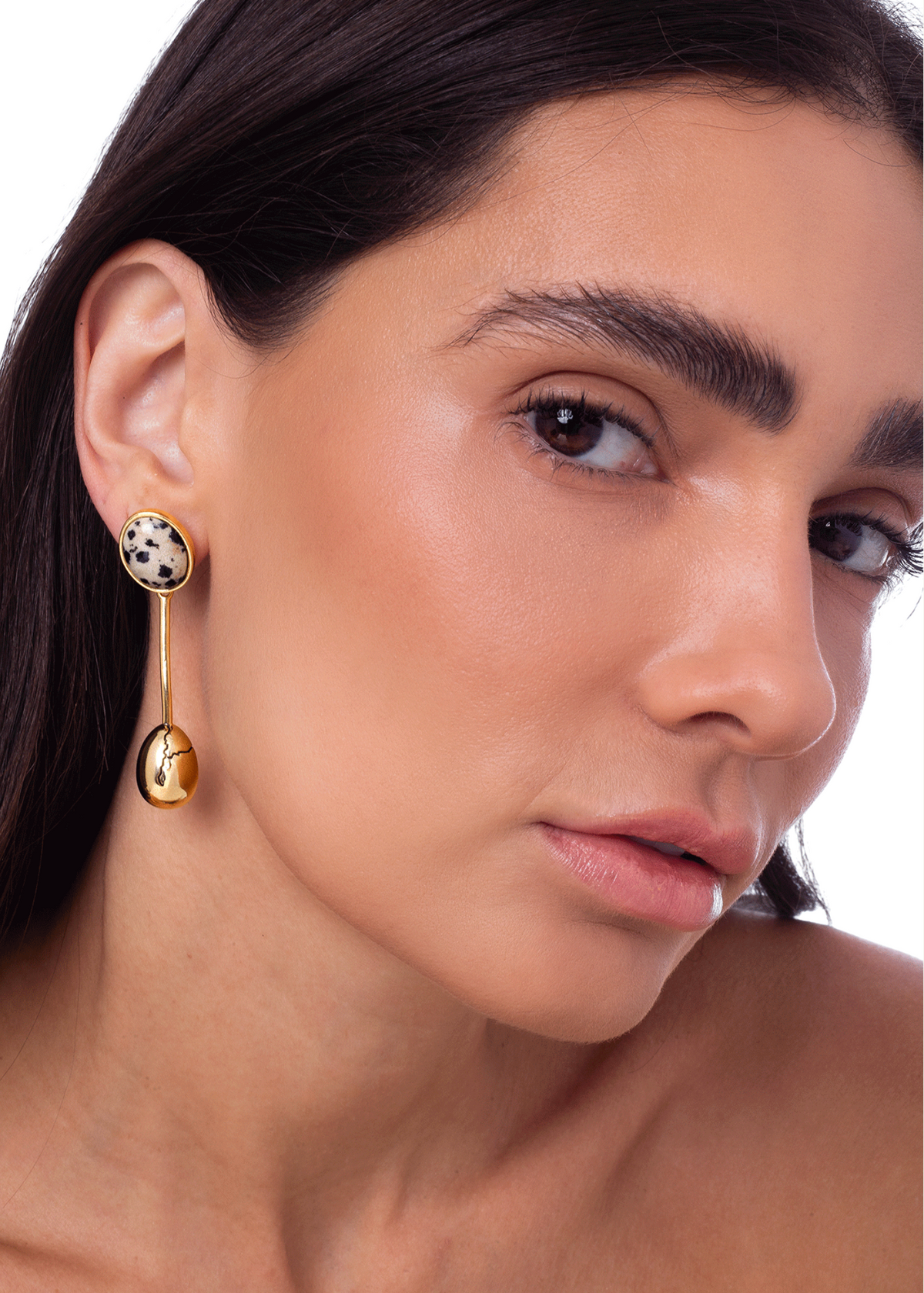 Genese Earring - Dalmatian Jasper