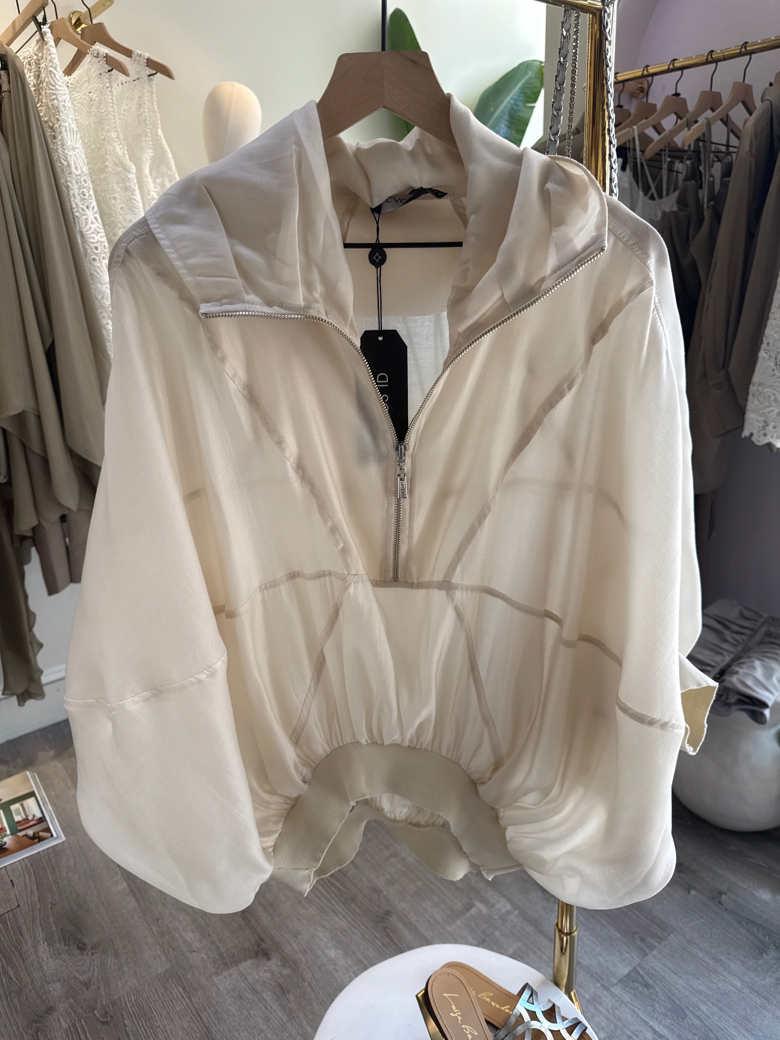 Ivory Wide Collar Jacket