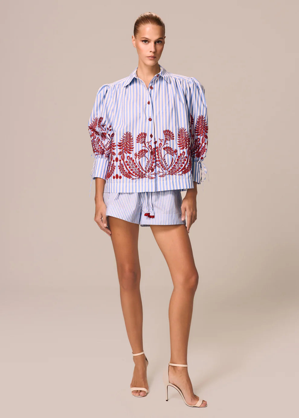 Flower Pattern Stripped Shirt