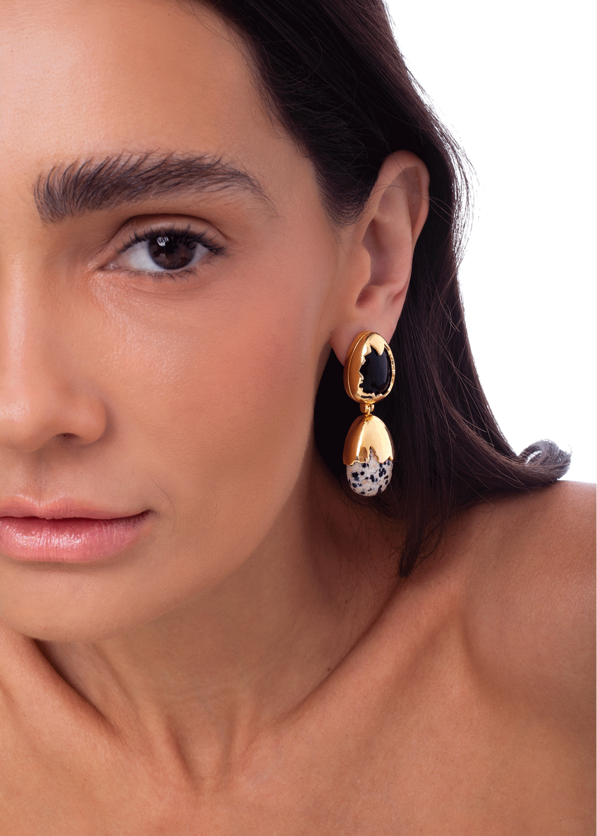 Fragmento Earring - Dalmatian Jasper