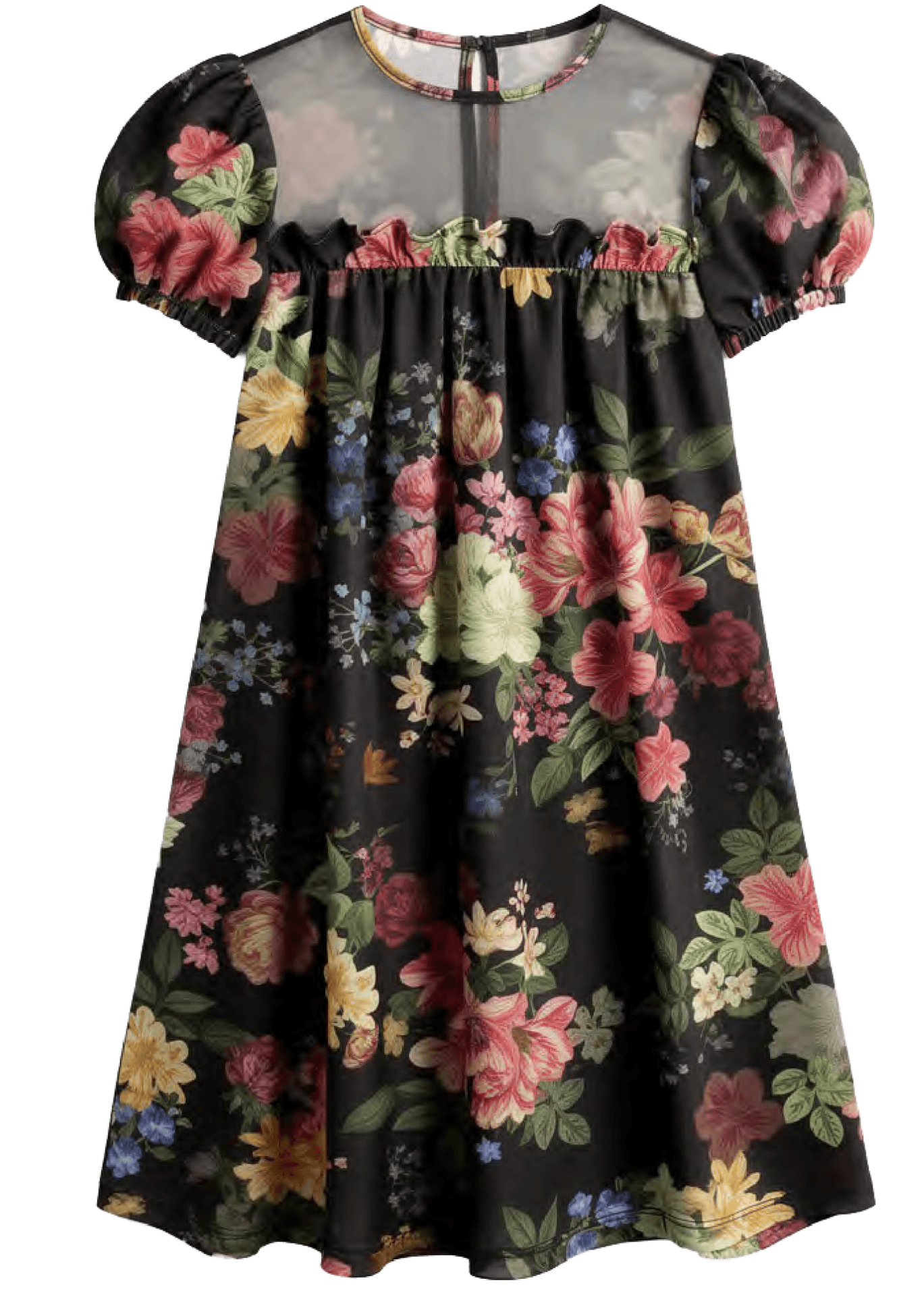 Girls' Garden-Print Dress