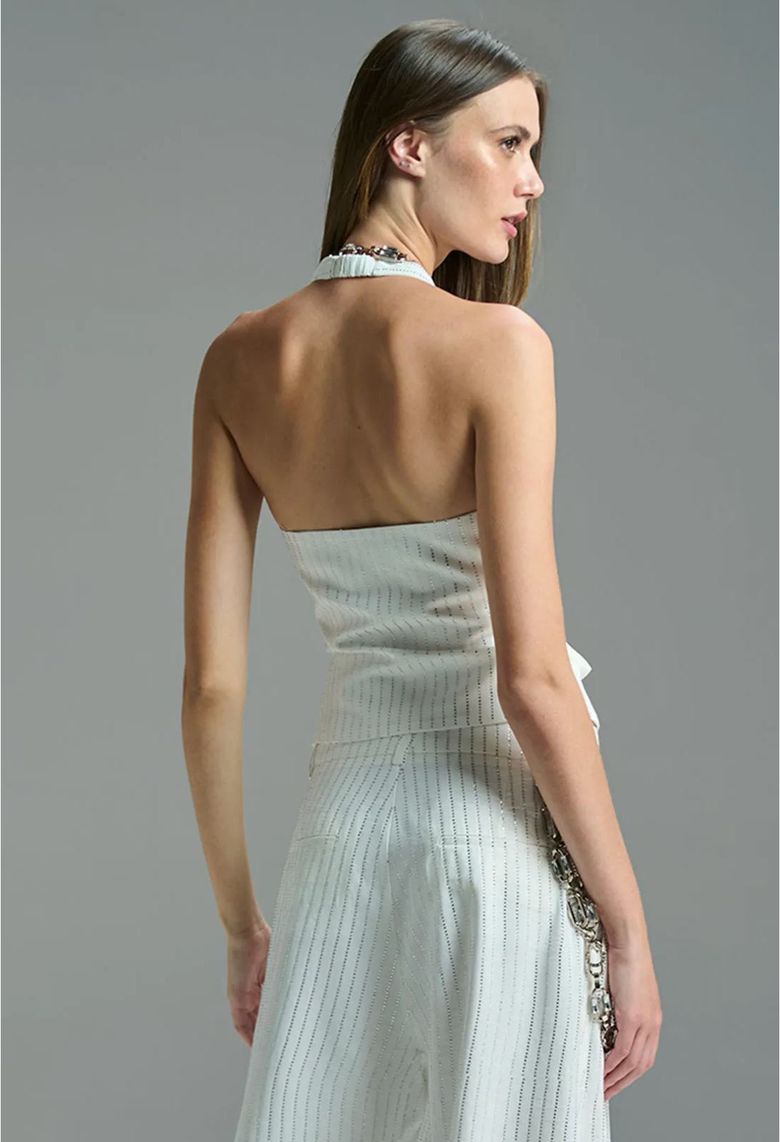 Crystal Stripes Halter Top