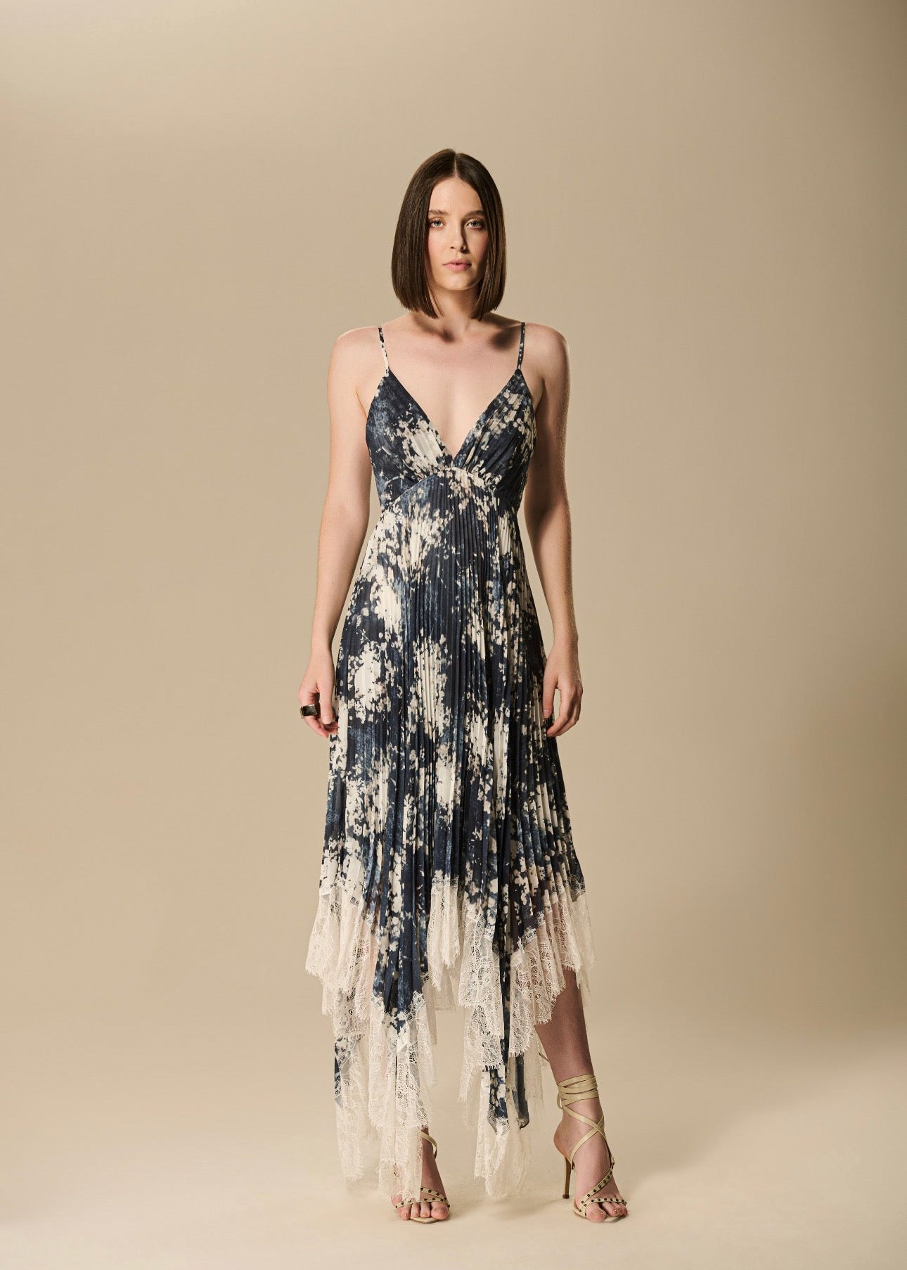 Essence Printed Pleated Dress