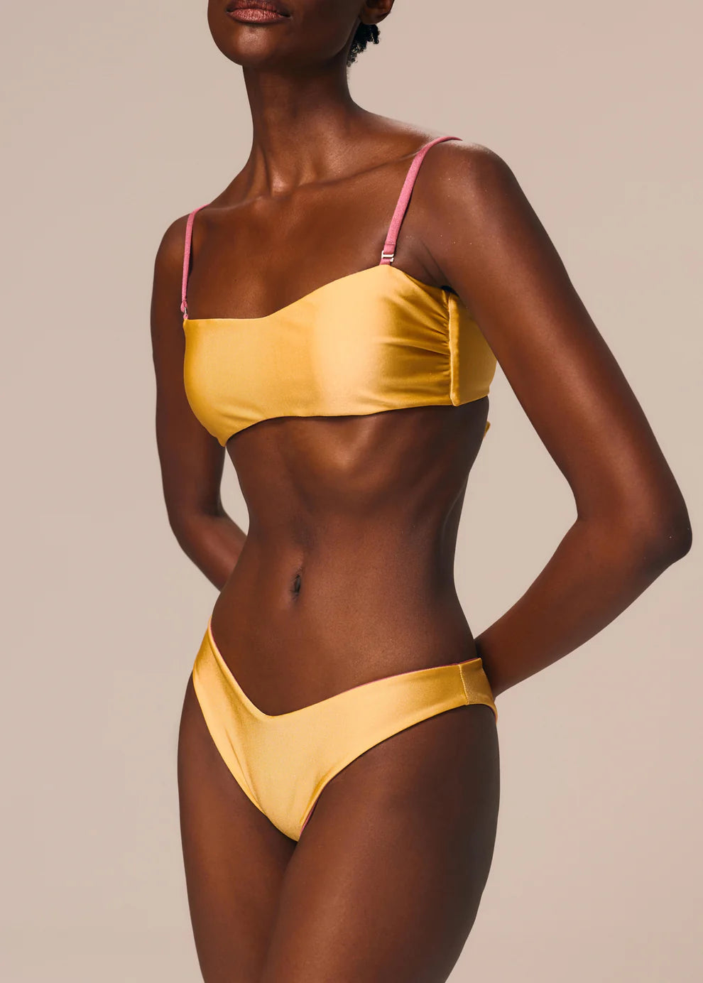 Shiny Pink and Yellow Bikini Bottom