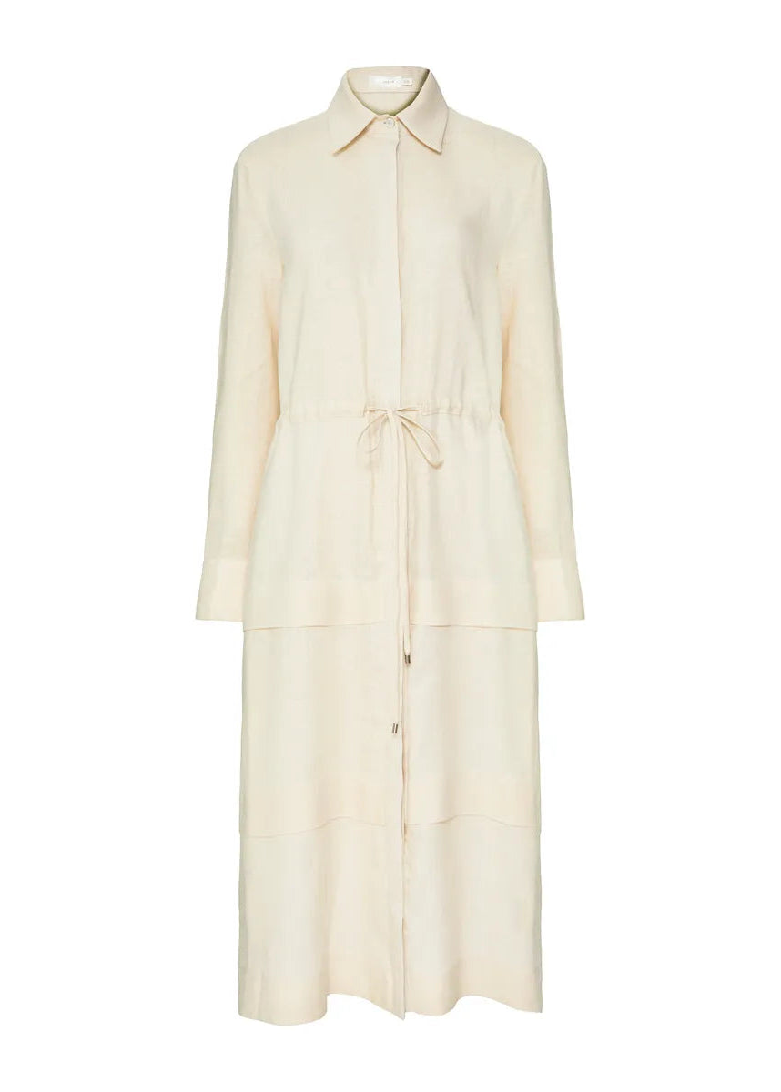 Beige dress on a white background