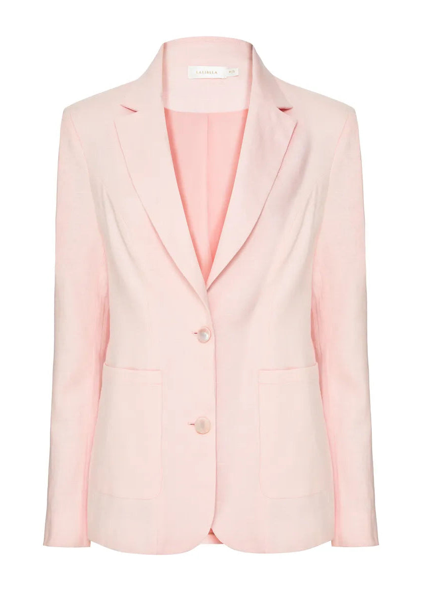 Pink blazer on a white background