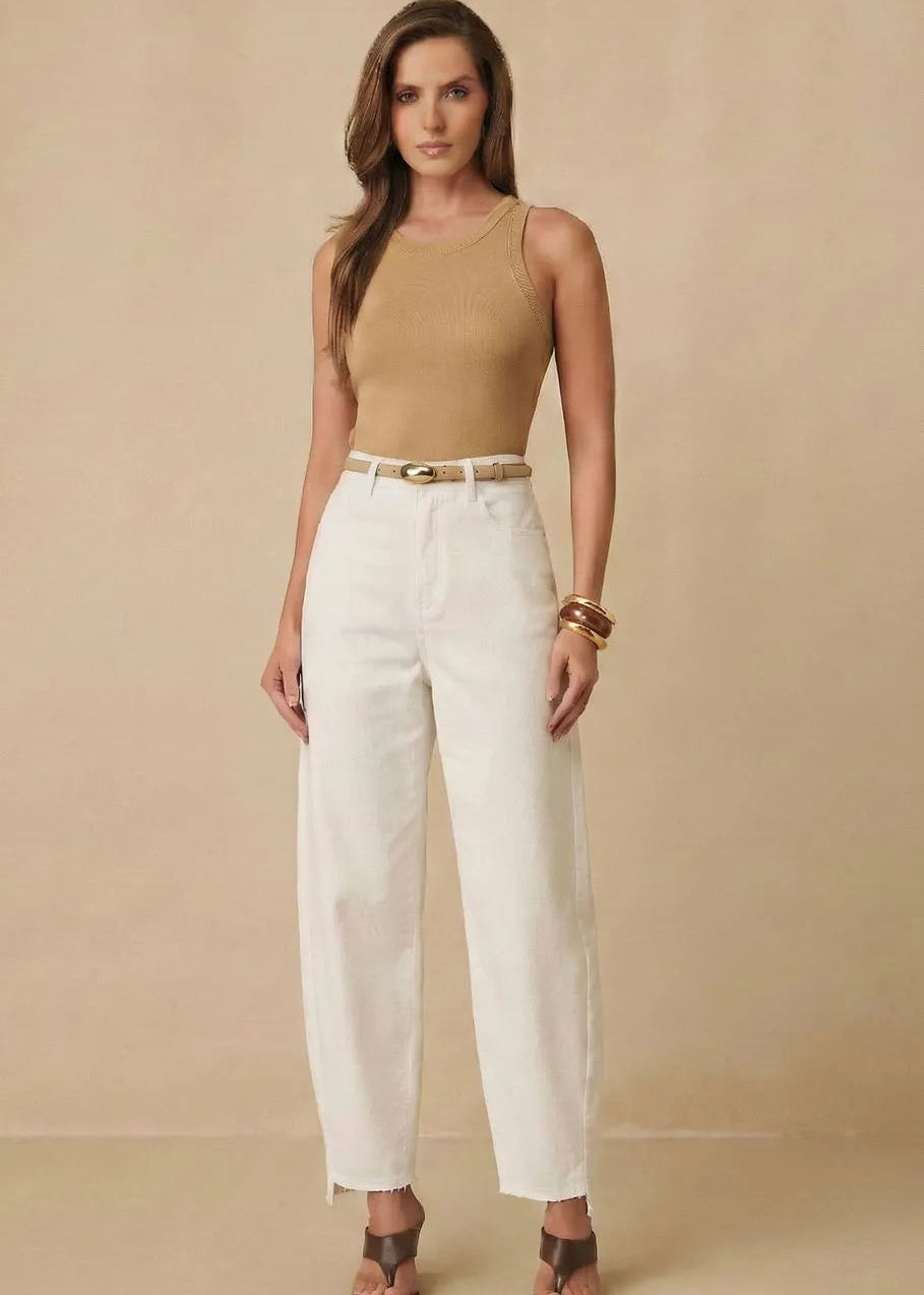 Off White Twill Pants
