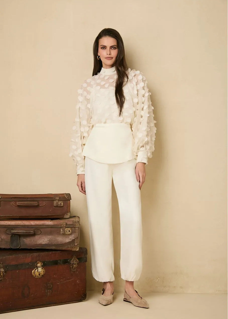 Off White blouse with long sleeves
