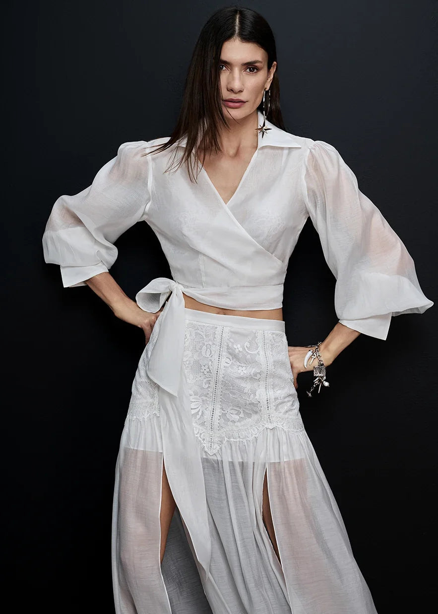 Organza shirt tie detail