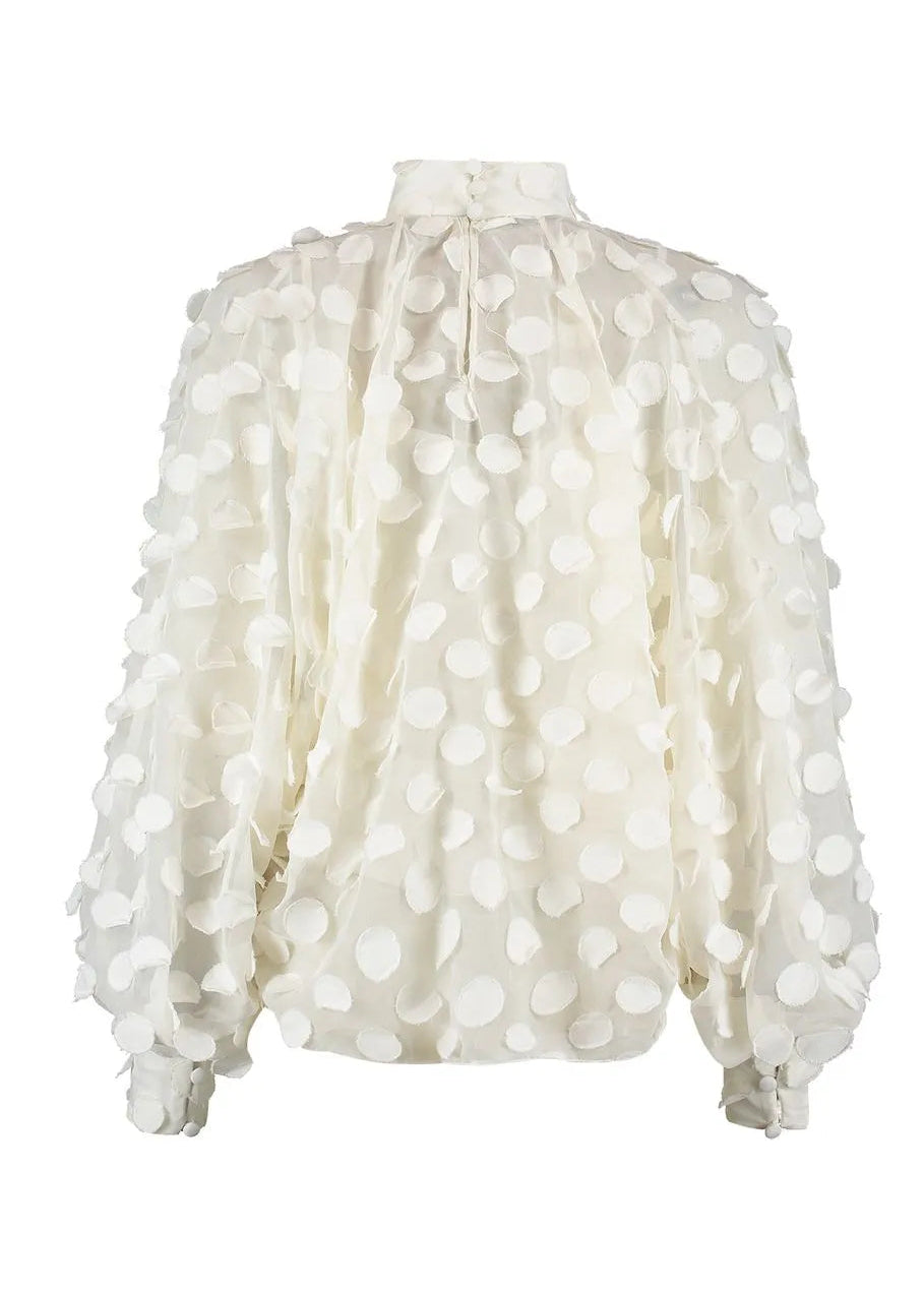 Polka Dot Long Sleeve off White blouse