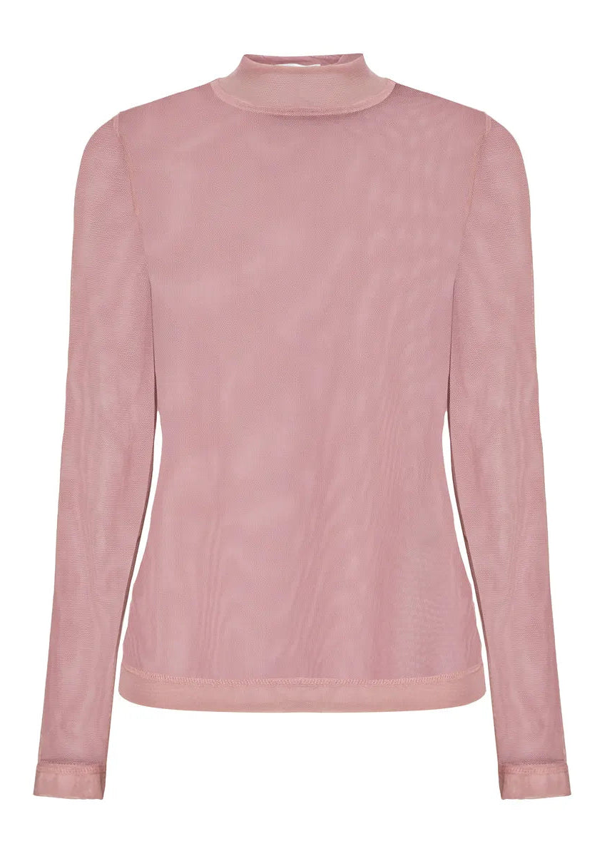 Pink long-sleeve top on a white background