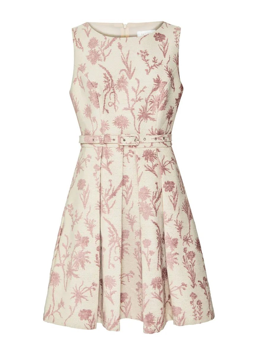 Floral dress with pink flowers on a white background