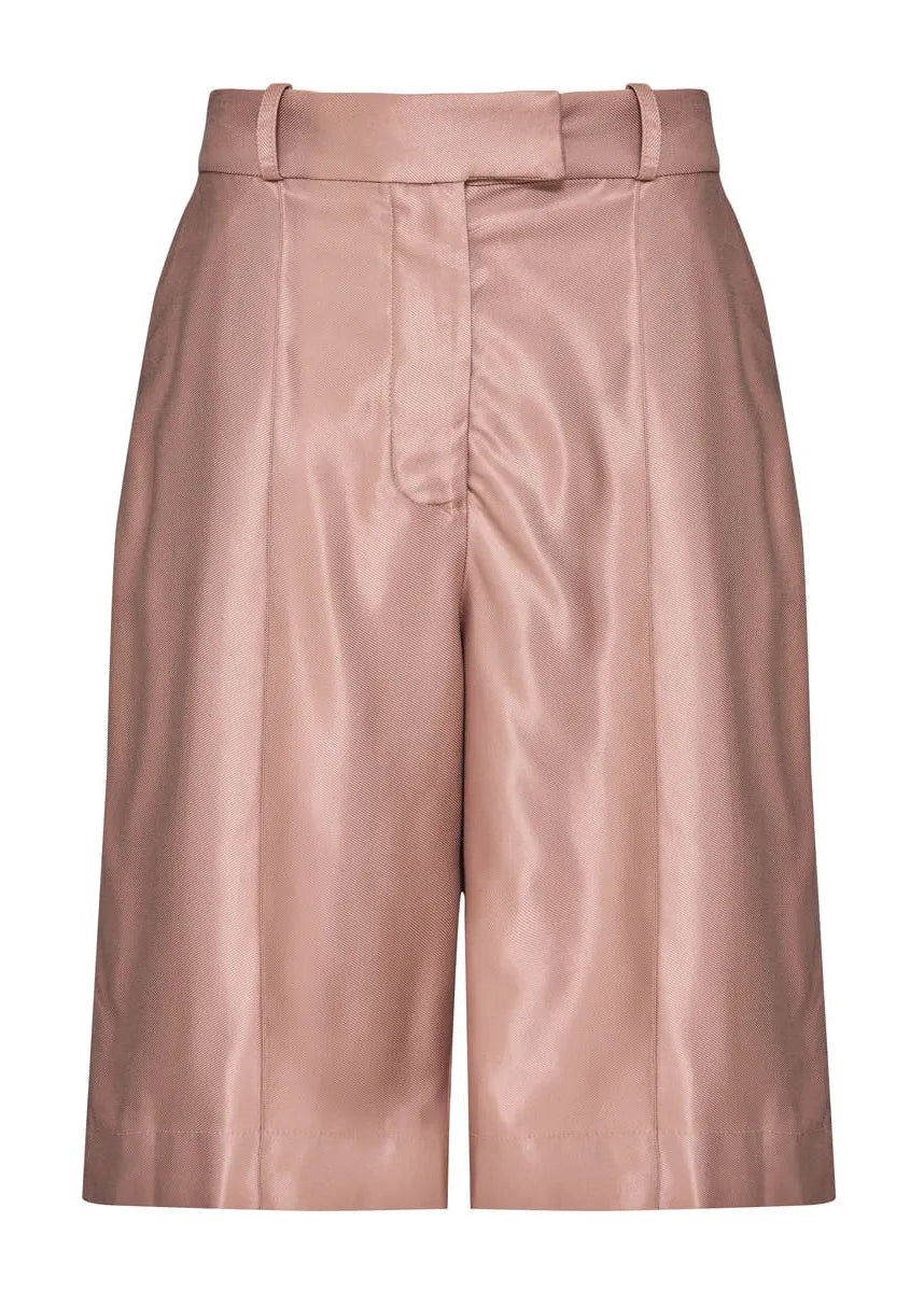 Pink shorts with a belt on a white background