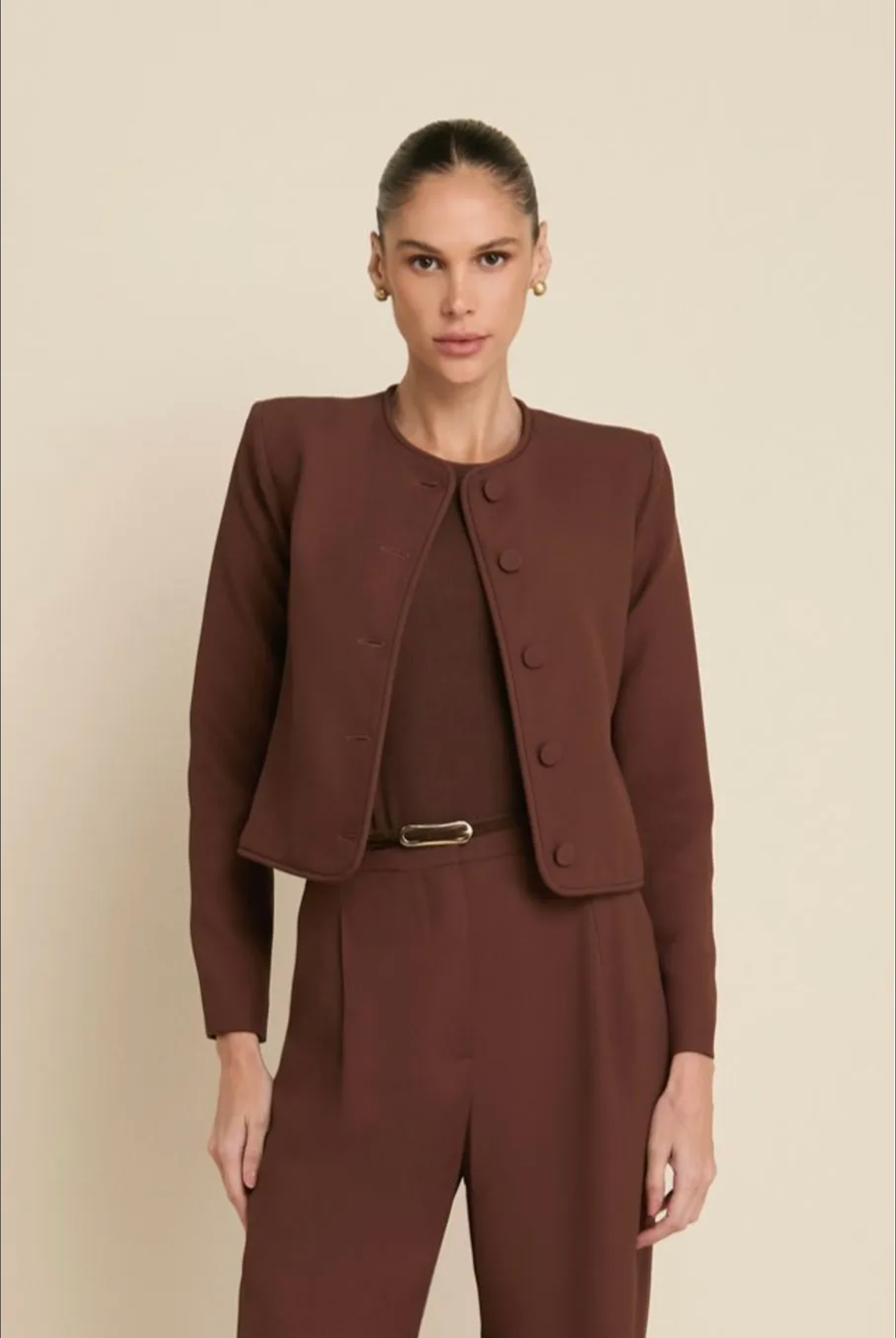 Brown Cropped Spencer
