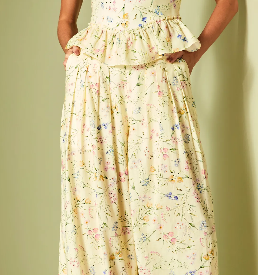 Floral dress with a plain background