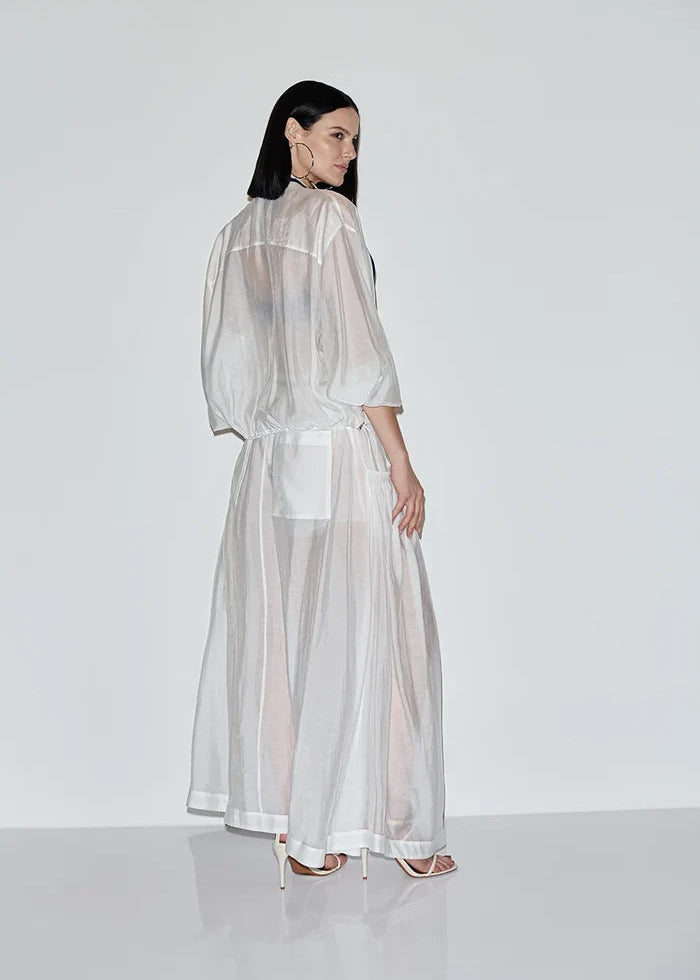 Sheer organza jacket side straps