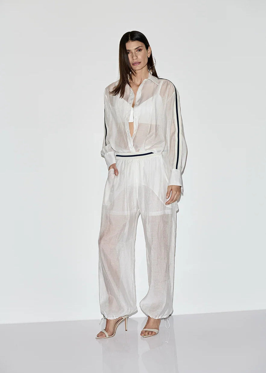 Sheer organza pants side straps