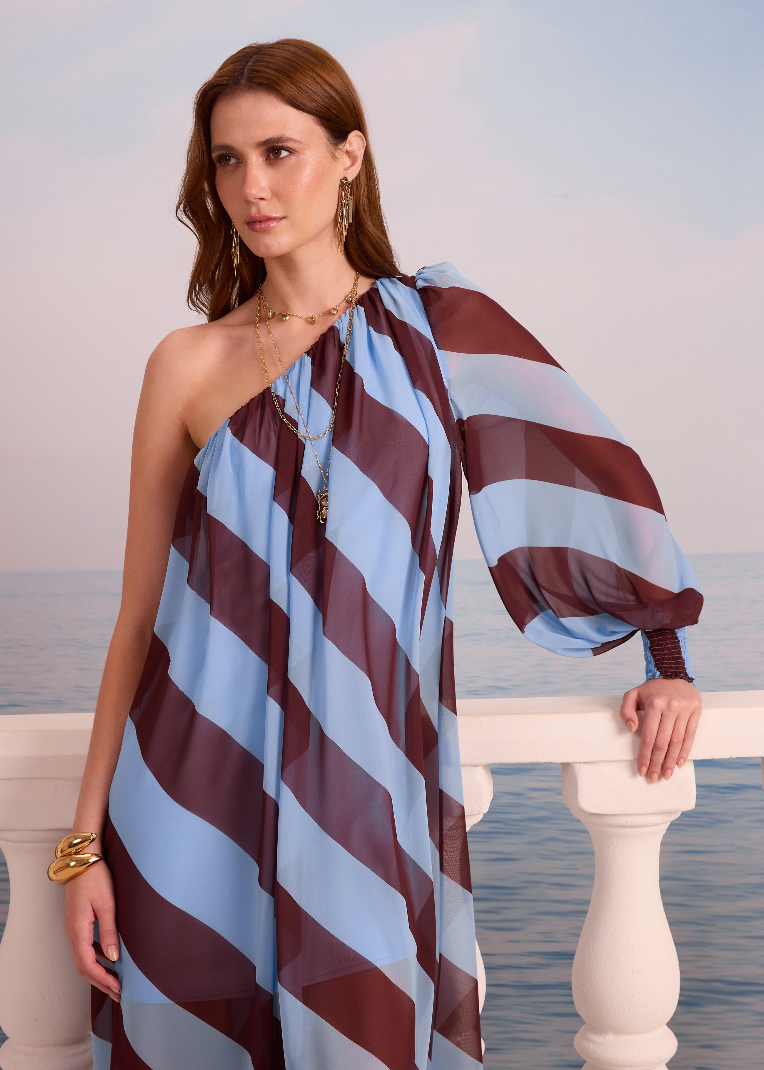 Printed One Shoulder Dress