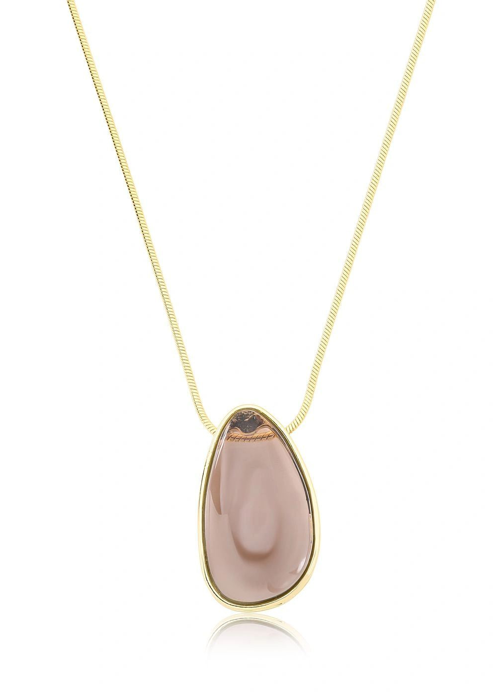 Smoky Quartz Gold Plated Necklace