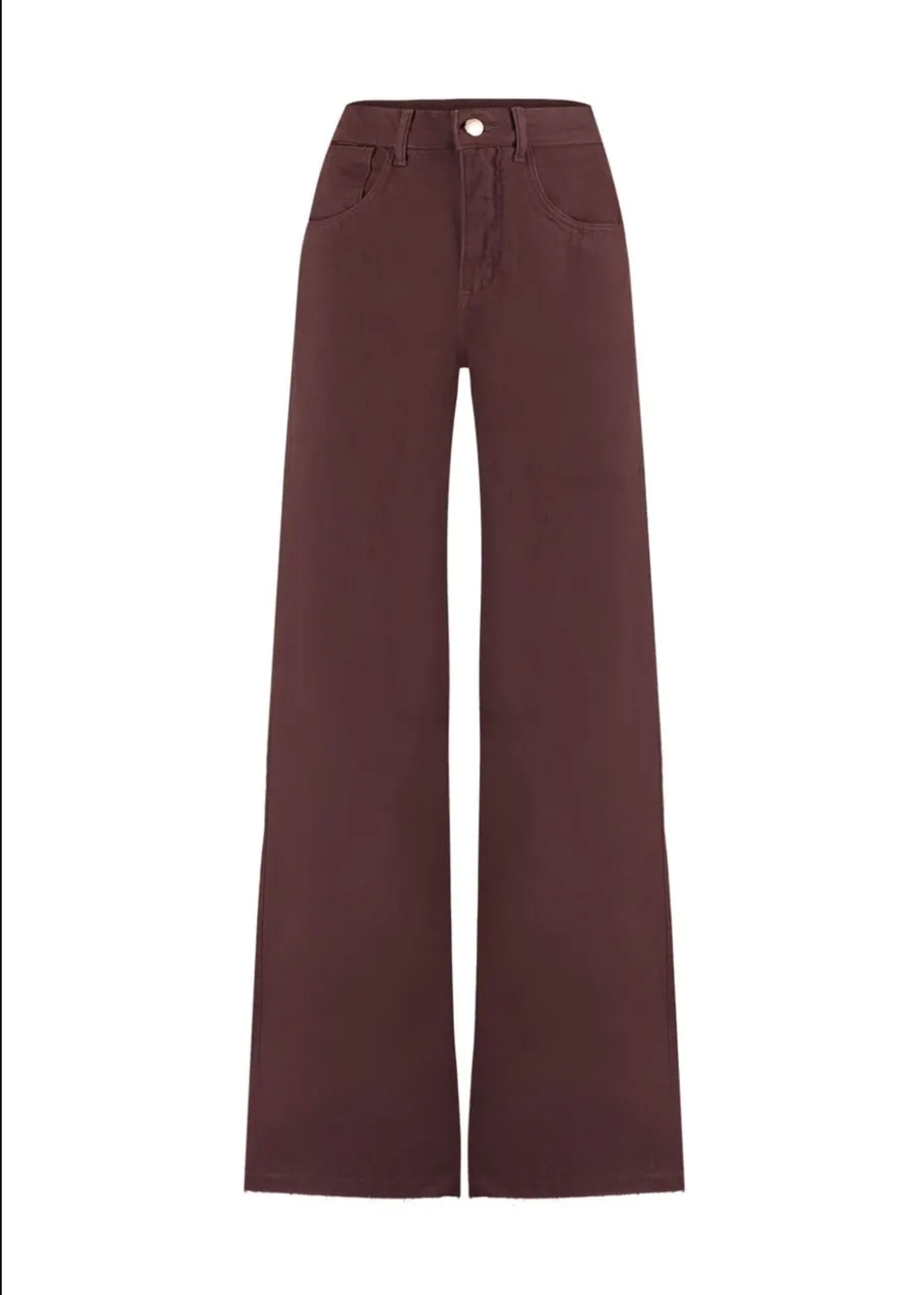 A pair of wide-leg cropped pants in a deep burgundy or maroon color, shown flat against a solid white background.