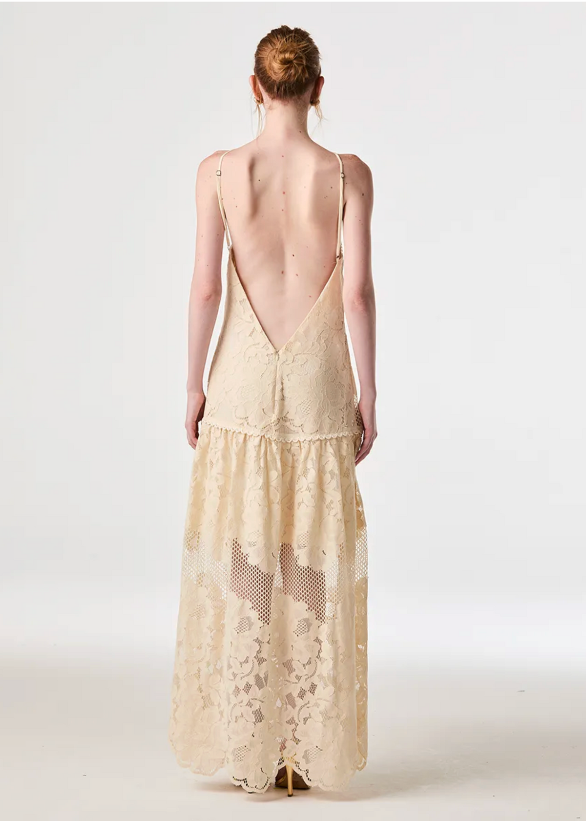 Vanilla lace halter dress