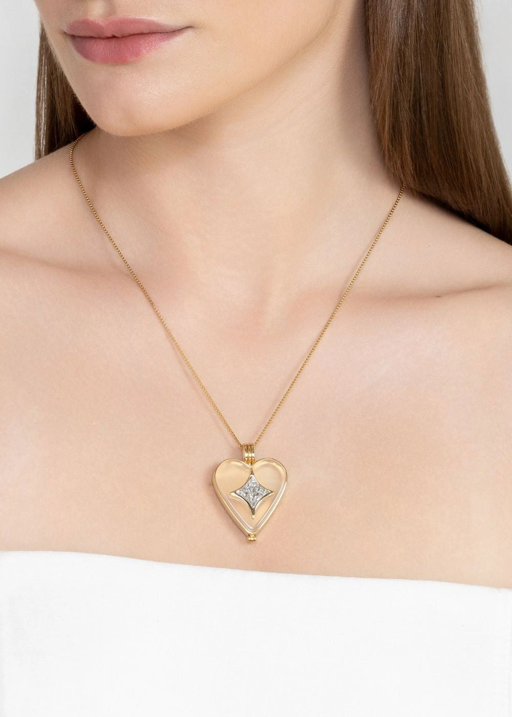 White Agate Gold Plated Necklace