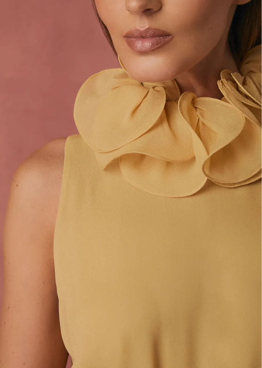 Yellow Flower Neck tTANK TOP