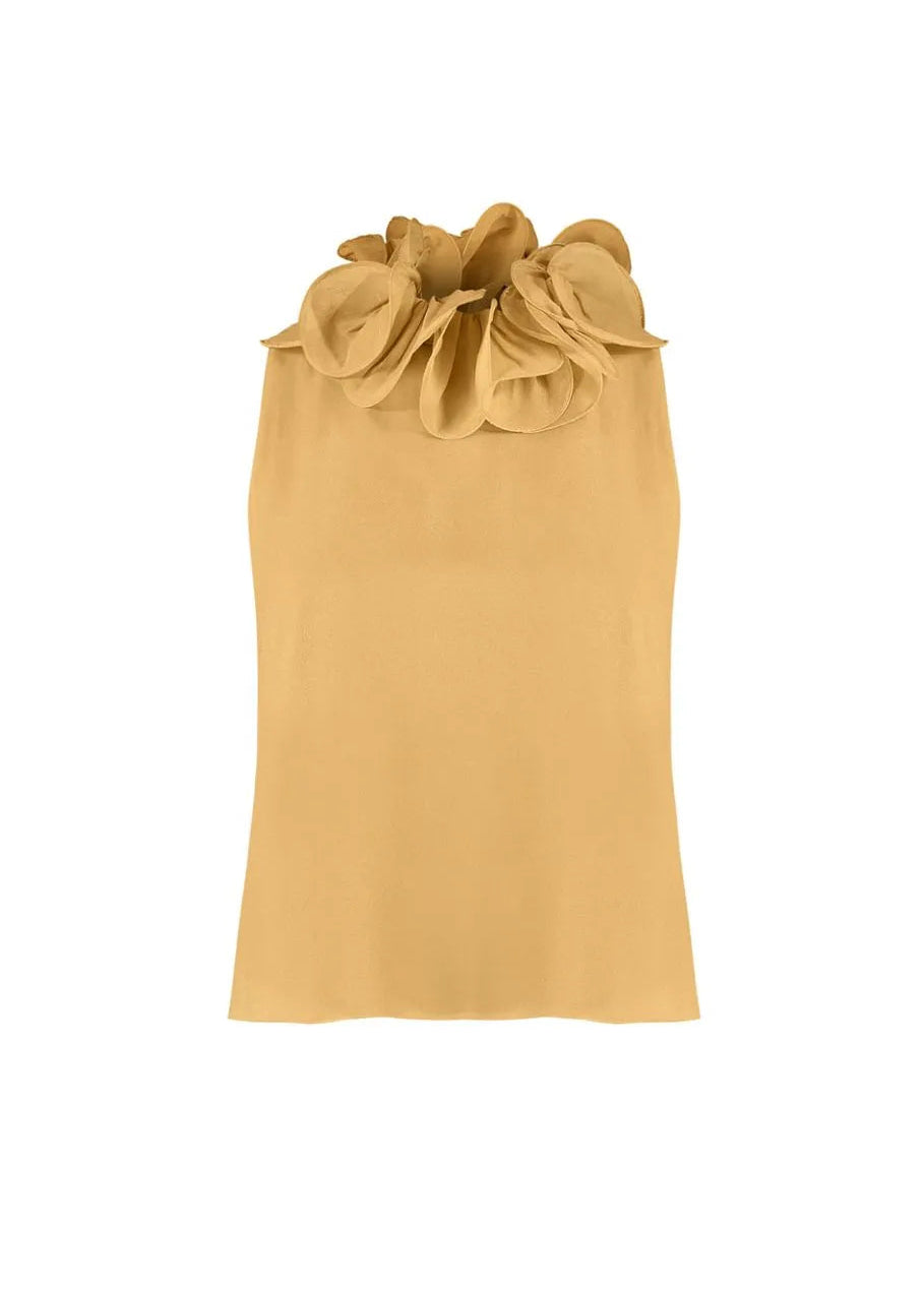 Yellow Flower Neck tTANK TOP