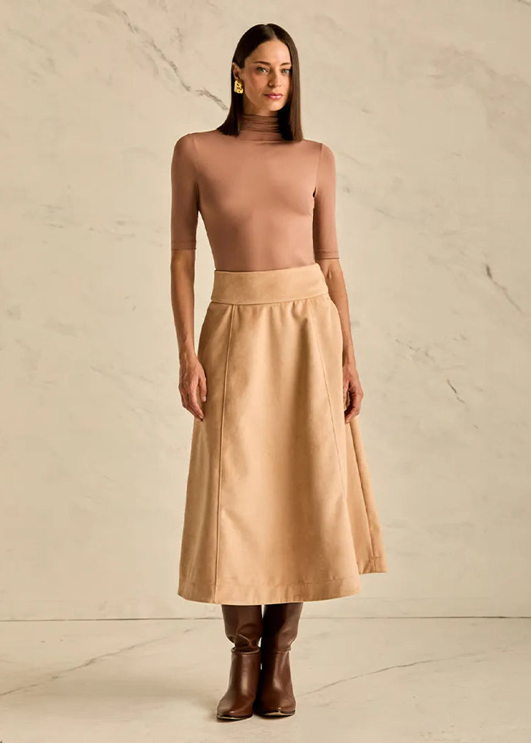 Beige Maxi Midi Skirt