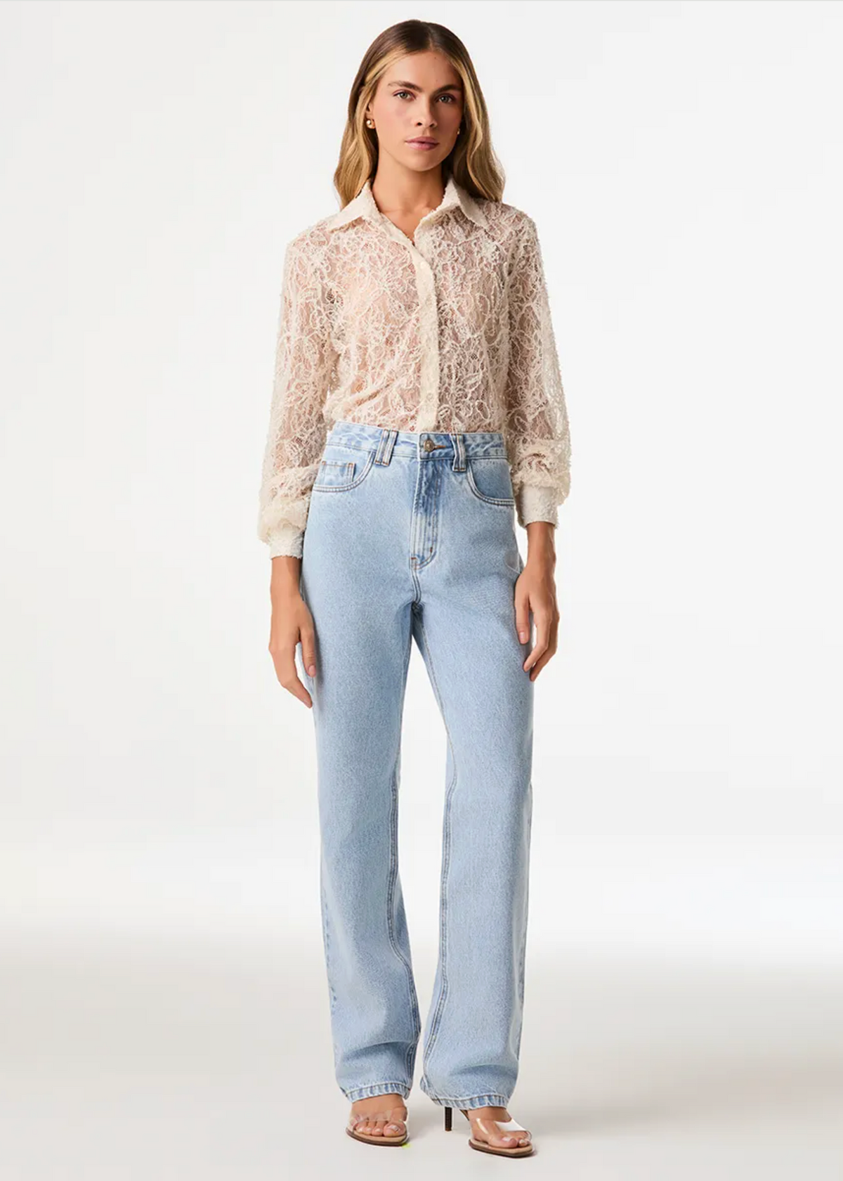 Off-white lace shirt