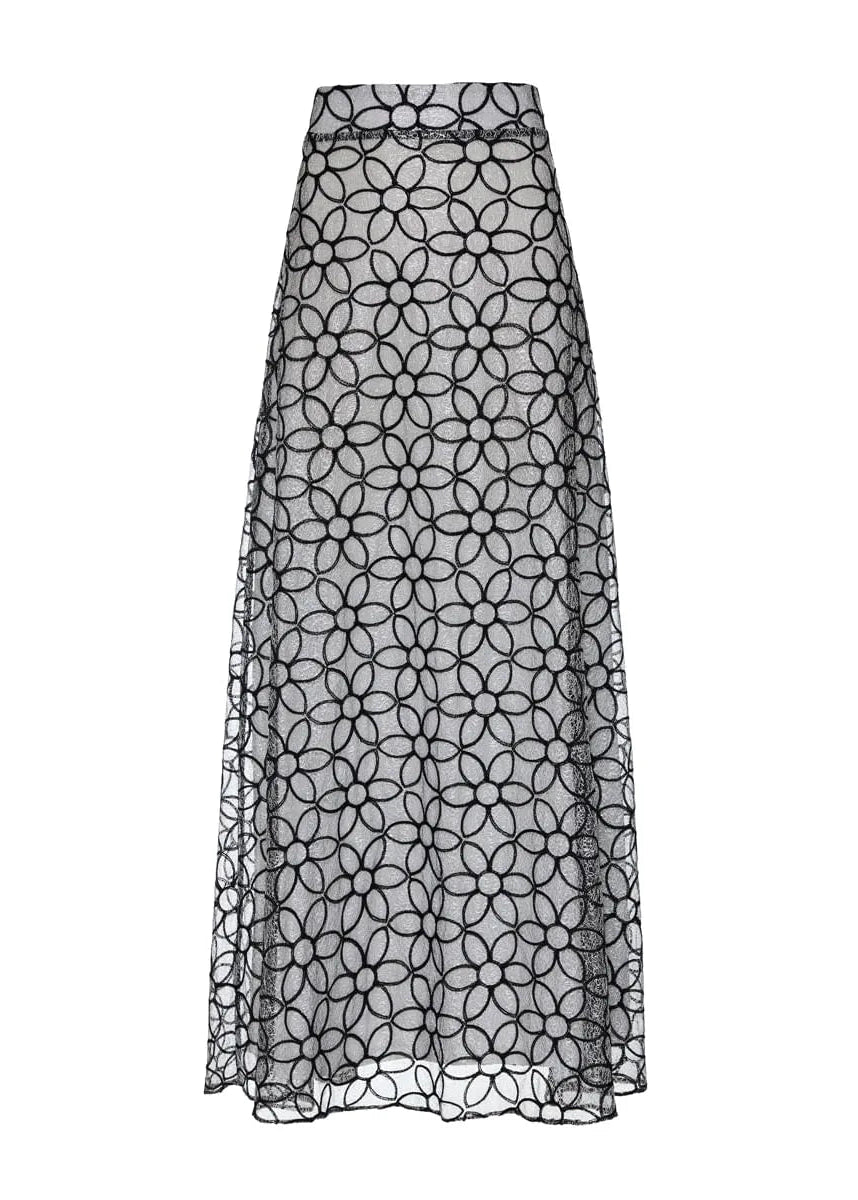 Black floral patterned skirt