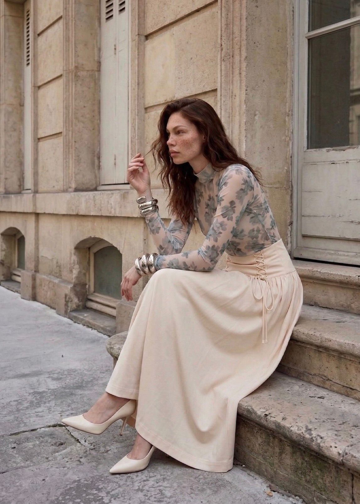 Midi Skirt with Braided Detail