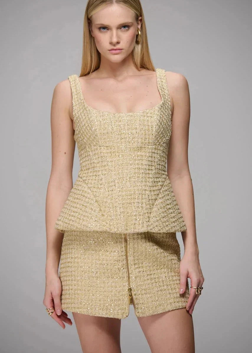 Tweed Corset with Cutouts